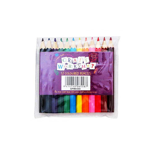 12 pack of short coloured pencils