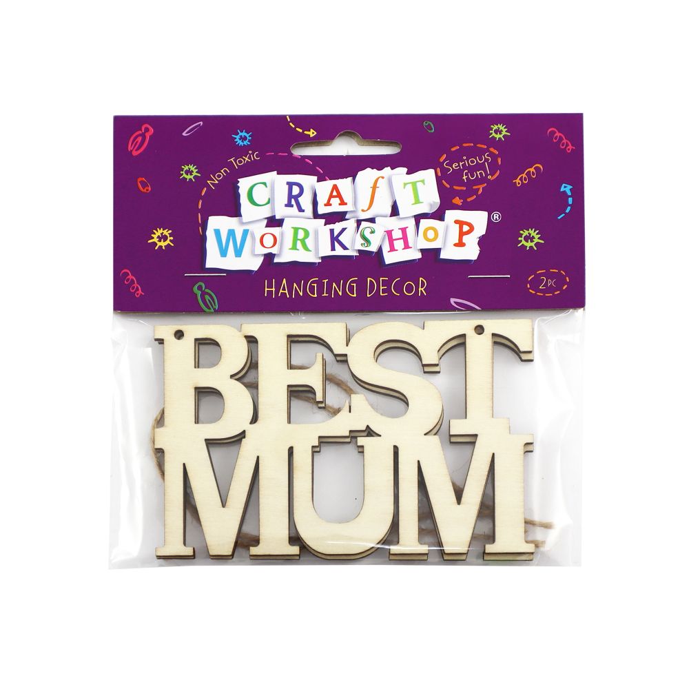 Craft Hanging Best Mum Sign 2pc