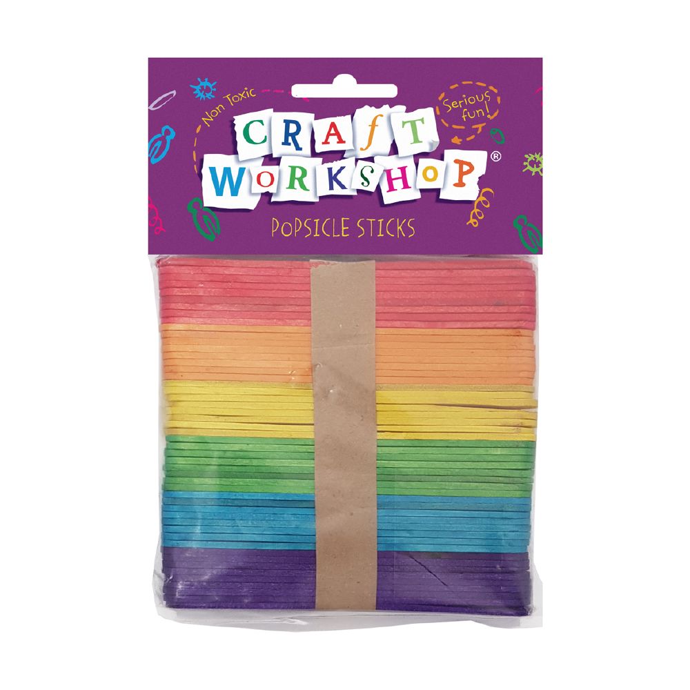 Craft Pop Sticks Col 100pc