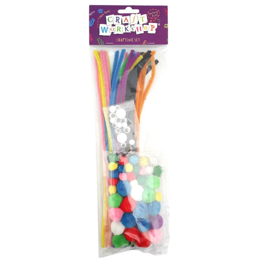 Craft Chenille Stems +Pompoms +Eyes 80pc