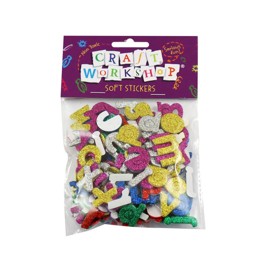 Craft Soft Sticker Glitter Lowercase Letters 168pc